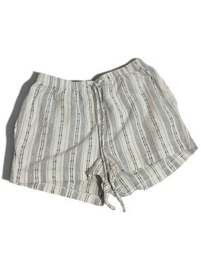 Sienna Sky Striped Drawstring Women’s Shorts - White, Gray